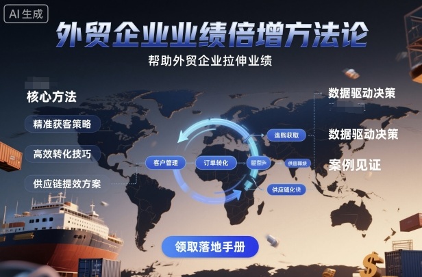 外贸企业业绩倍增方法论,帮助外贸企业拉伸业绩-K6源码网