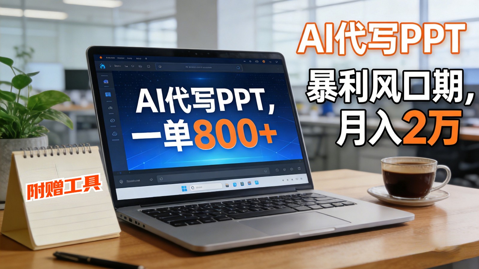 AI 代写做 PPT!一单狂赚 800+,风口期月入 2 万(工具 + 提示词直接送)-K6源码网