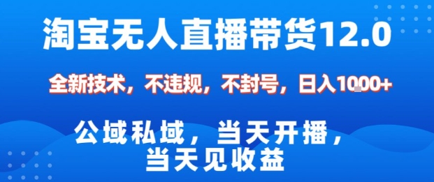 淘宝无人直播12.0，公域私域技术，不封号，不违规布局双十一流量风口，日入1k（独家技术）【揭秘】-K6源码网