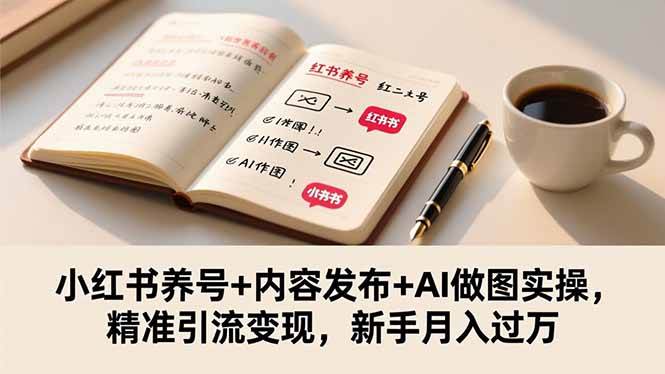 （16498期）小红书养号+内容发布+AI做图实操，精准引流变现，新手月入过万-K6源码网