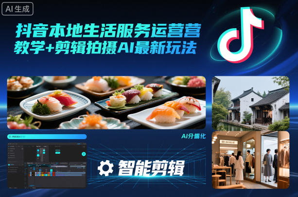 抖音本地生活服务运营教学+剪辑拍摄AI最新玩法-K6源码网