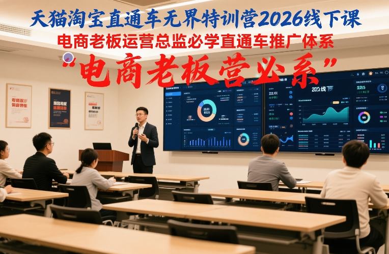 天猫淘宝直通车无界特训营2026线下课，电商老板运营总监必学直通车推广体系-K6源码网