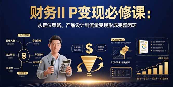 (15728期)财务IP变现必修课:从定位策略、产品设计到流量变现形成完整闭环-K6源码网