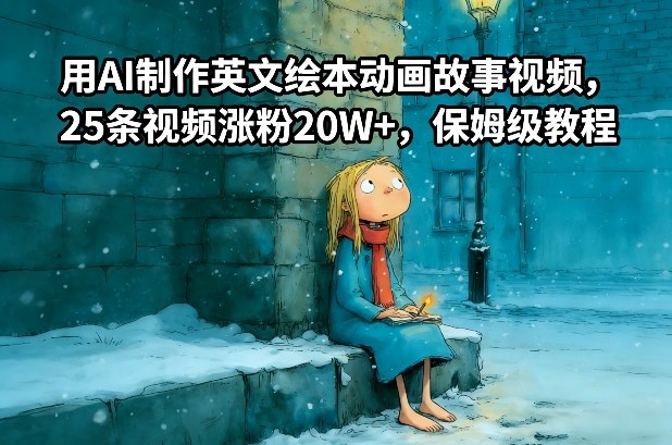 用AI制作英文绘本动画故事视频，25条视频涨粉20W+，保姆级教程-K6源码网
