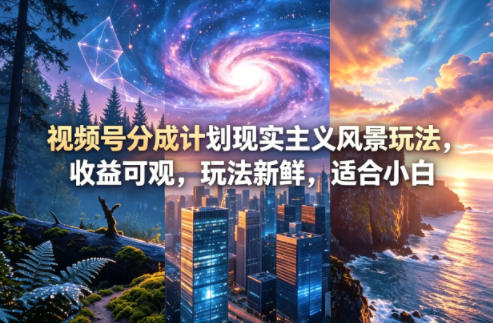 视频号分成计划现实主义风景玩法，收益可观，玩法新鲜，适合小白-K6源码网