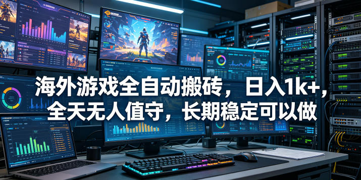 海外游戏全自动搬砖项目,日入1k+,全天无人值守,长期稳定可以做【揭秘】-K6源码网