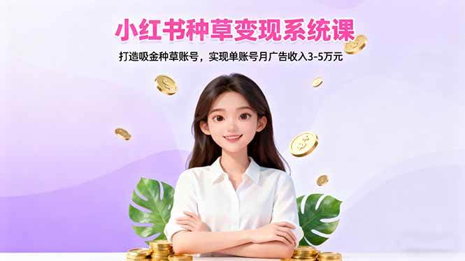 （16468期）小红书种草变现系统课：打造吸金种草账号，实现单账号月广告收入3-5万元-K6源码网