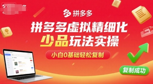 拼多多虚拟精细化少品玩法实操,小白0基础轻松复制-K6源码网