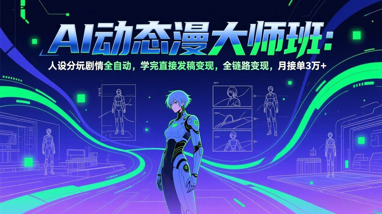 （17402期）AI动态漫剧大师班：人设分镜剧情全自动，学完直接发稿变现，全链路变现，月接单3万+-K6源码网