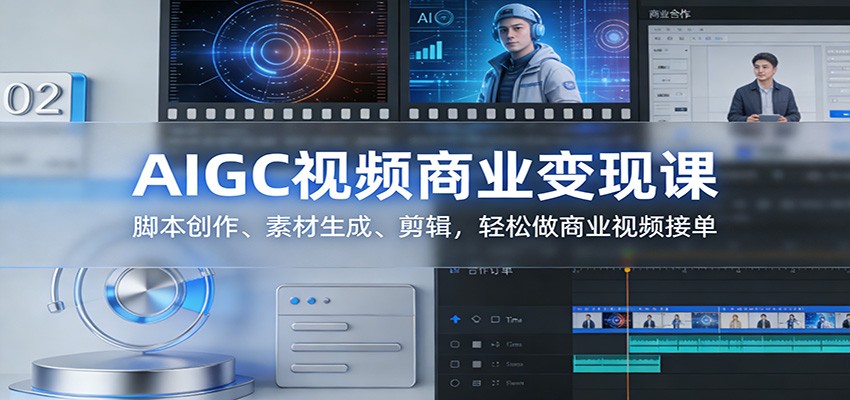 AIGC视频商业变现课：脚本创作、素材生成、剪辑，轻松做商业视频接单-K6源码网