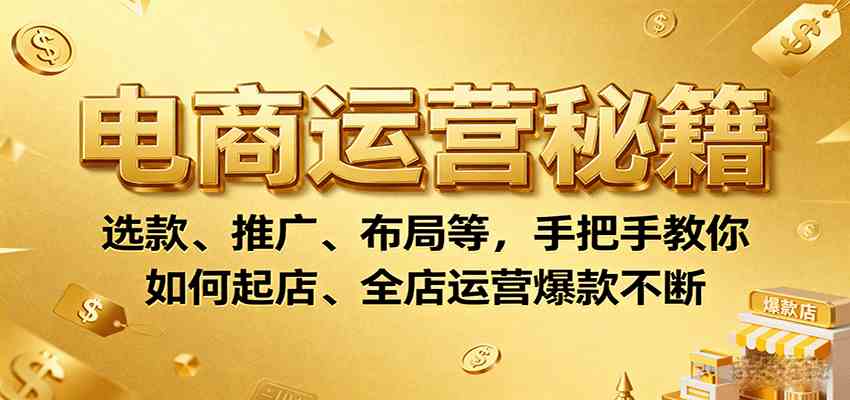 电商运营秘籍:选款、推广、布局等,手把手教你如何起店、全店运营爆款不断-K6源码网