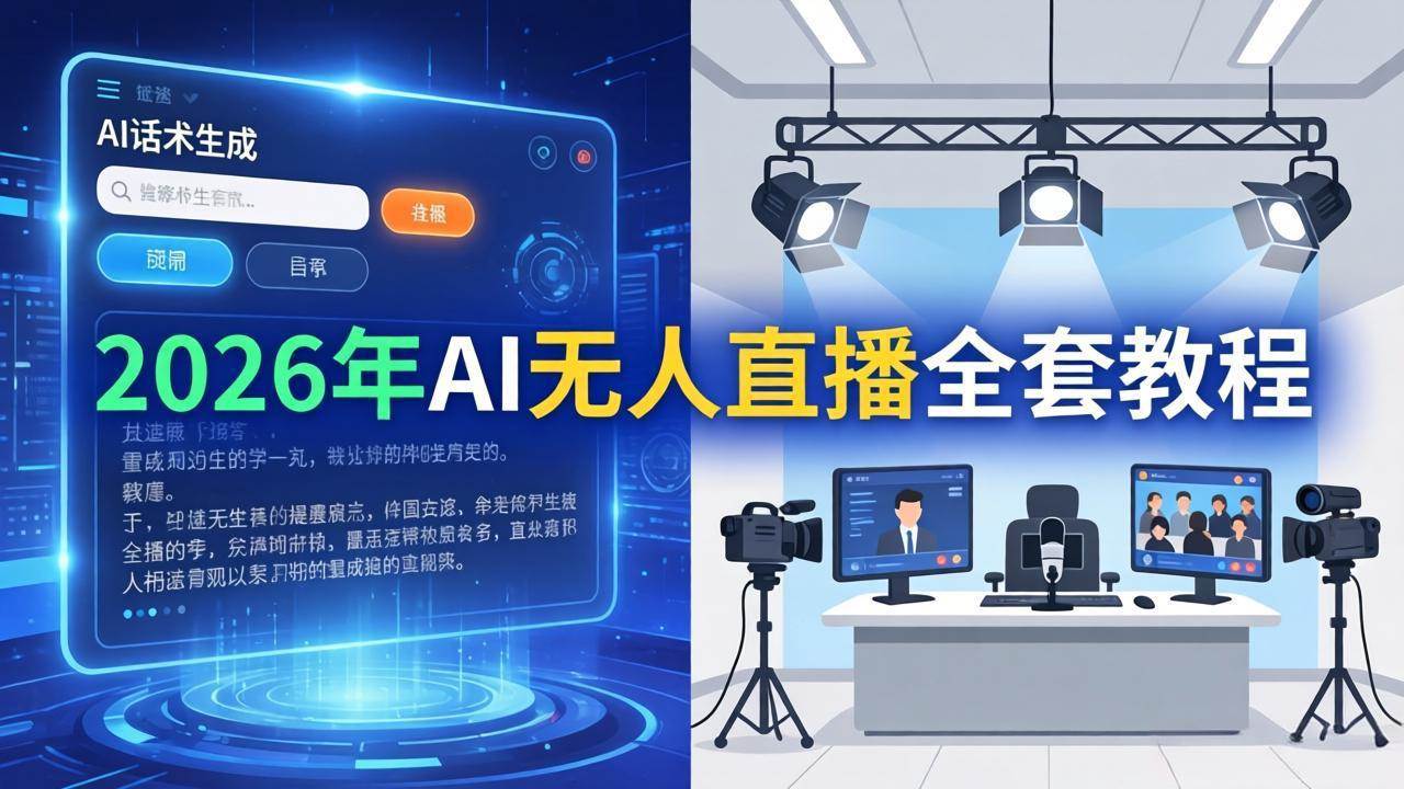 （17953期）2026年AI无人直播全套教程：OBS安装+软件配置+直播间搭建+话术生成+一键开播实操-K6源码网