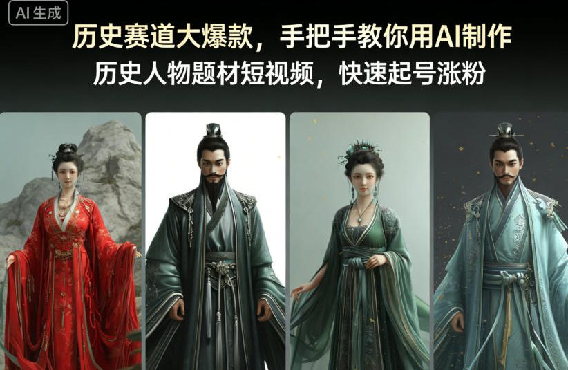 历史赛道大爆款，手把手教你用AI制作历史人物题材短视频，快速起号涨粉-K6源码网