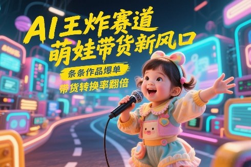 AI王炸赛道，萌娃带货新风口，条条作品爆单，带货转换率翻倍，核心逻辑拆解-K6源码网