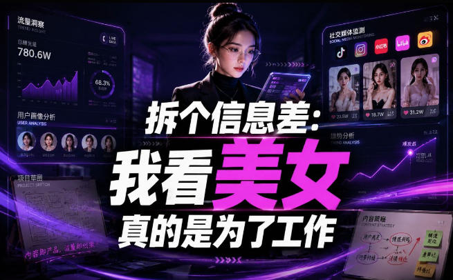【理直气壮】我给看美女找了一个非常恰当的理由,信息差项目-K6源码网
