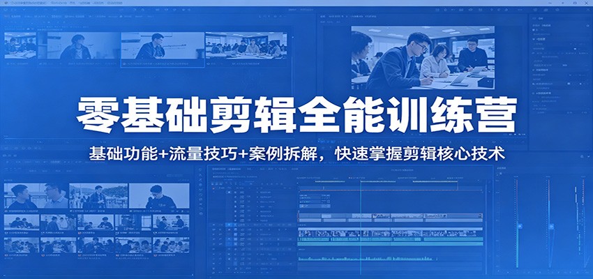 零基础剪辑全能训练营：基础功能+流量技巧+案例拆解，快速掌握剪辑核心技术-K6源码网