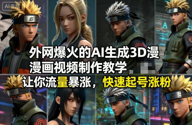 外网爆火的AI生成3D漫画视频制作教学，让你流量暴涨，快速起号涨粉！-K6源码网