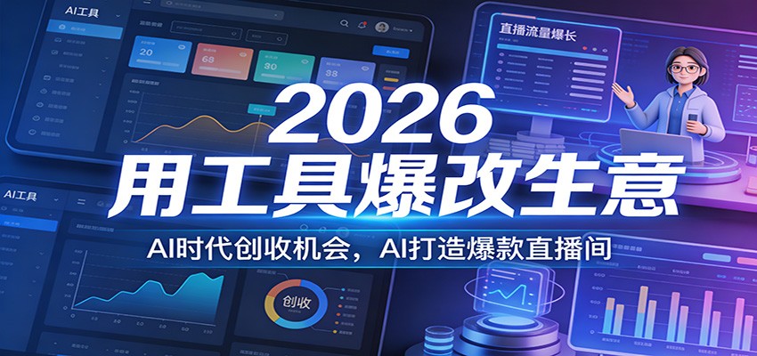 2026用工具爆改生意，AI时代创收机会，AI打造爆款直播间-K6源码网