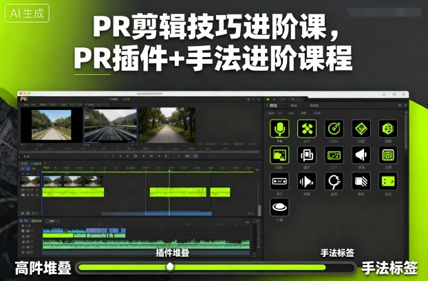 PR剪辑技巧进阶课,PR插件+手法进阶课程-K6源码网