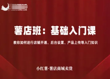 小红薯薯店商城卖货,基础入门课,教你如何进行店铺开通、后台设置、产品上传等入门知识-K6源码网