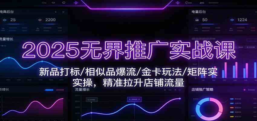 2025无界推广实战课：新品打标/相似品爆流/金卡玩法/矩阵实操，精准拉升店铺流量-K6源码网