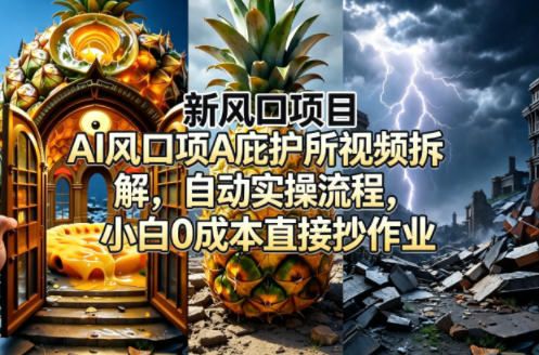 新风口项目AI庇护所视频拆解，自动实操流程，小白0成本直接抄作业-K6源码网