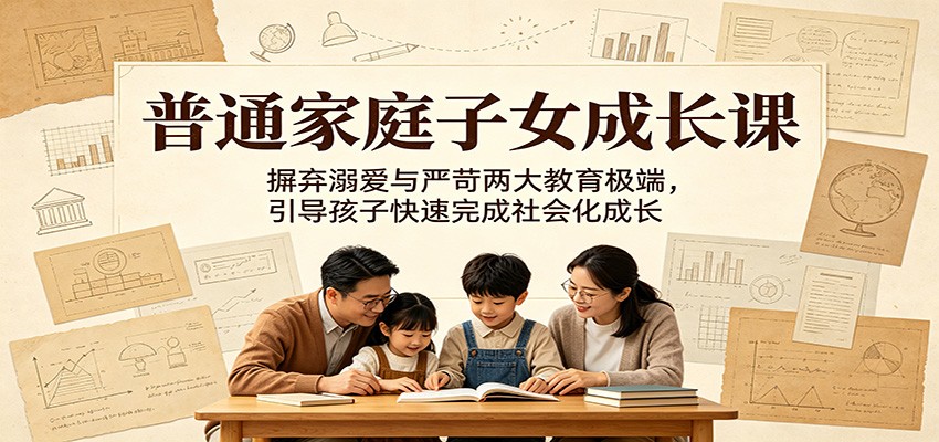 普通家庭子女成长课:摒弃溺爱与严苛两大教育极端,引导孩子快速完成社会化成长-K6源码网