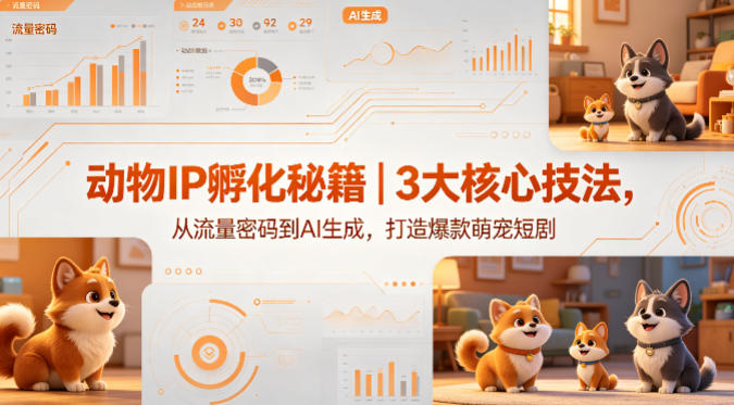 动物IP孵化秘籍｜3大核心技法，从流量密码到AI生成，打造爆款萌宠短剧-K6源码网