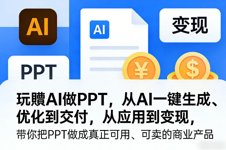 玩賺AI做PPT，从AI一键生成、优化到交付，从应用到变现，带你把PPT做成真正可用、可卖的商业产品（更新0421）-K6源码网