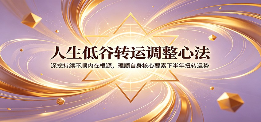 人生低谷转运调整心法：深挖持续不顺内在根源，理顺自身核心要素下半年扭转运势-K6源码网