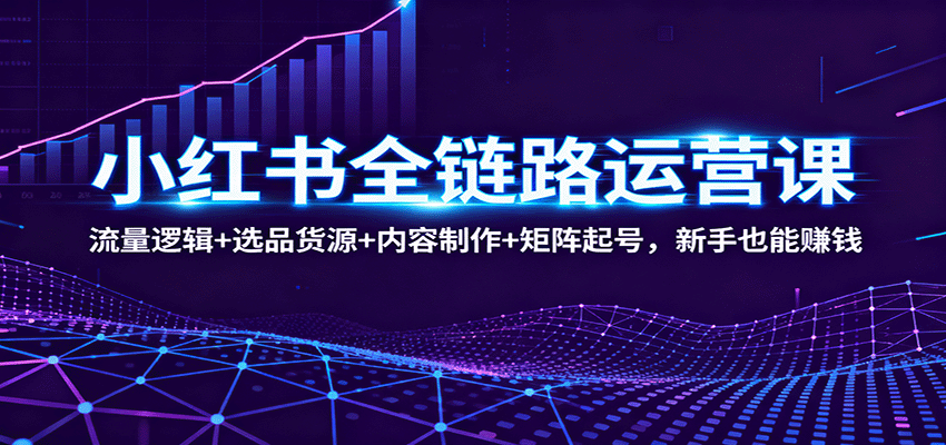 小红书全链路运营课:流量逻辑+选品货源+内容制作+矩阵起号,新手也能赚钱-K6源码网
