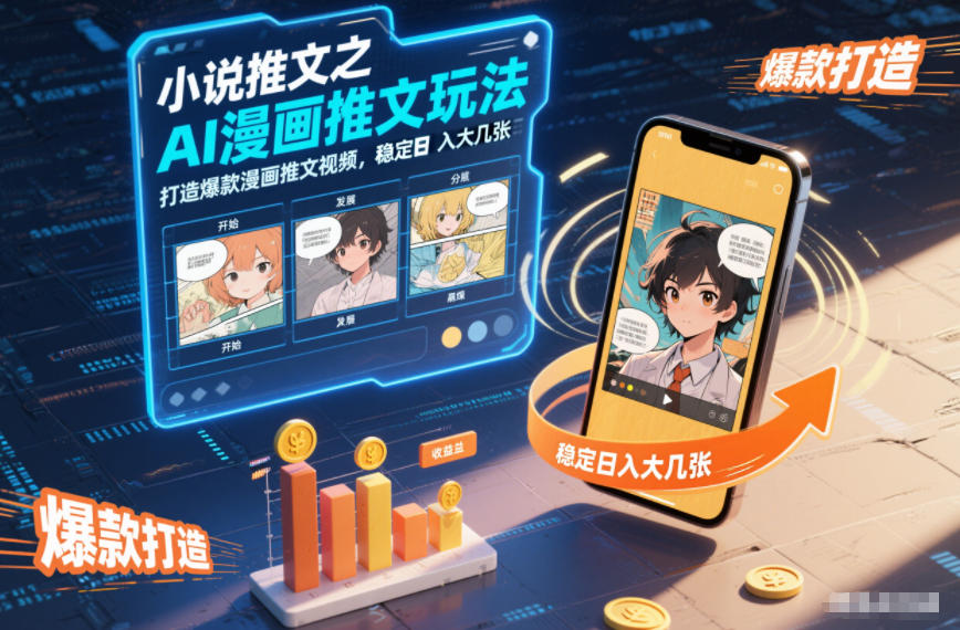 小说推文之AI漫画推文玩法，打造爆款漫画推文视频，稳定日入大几张-K6源码网