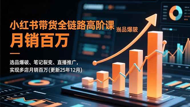 （16842期）小红书带货全链路高阶课，选品爆破、笔记裂变、直播推广，实现多店月销百万(更新25年12月)-K6源码网