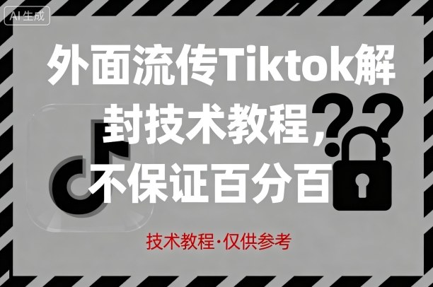 外面流传Tiktok解封技术教程,不保证百分百,具体自测-K6源码网