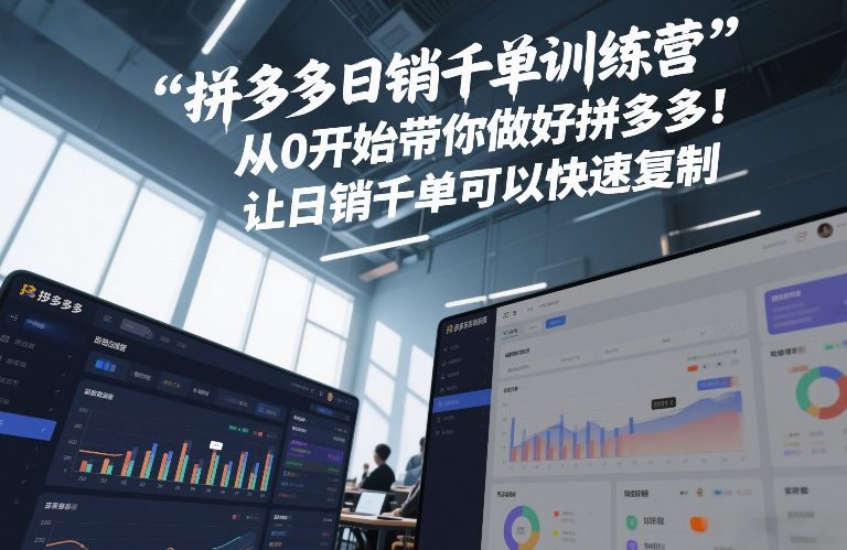 拼多多日销千单训练营，从0开始带你做好拼多多，让日销千单可以快速复制(更新26年1月)-K6源码网