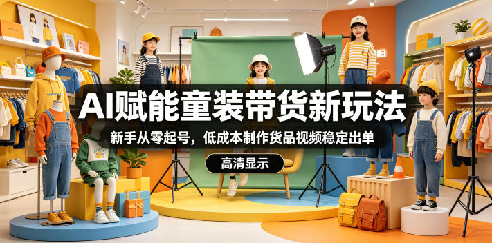 AI赋能童装带货新玩法，新手从零起号，低成本制作货品视频稳定出单-K6源码网