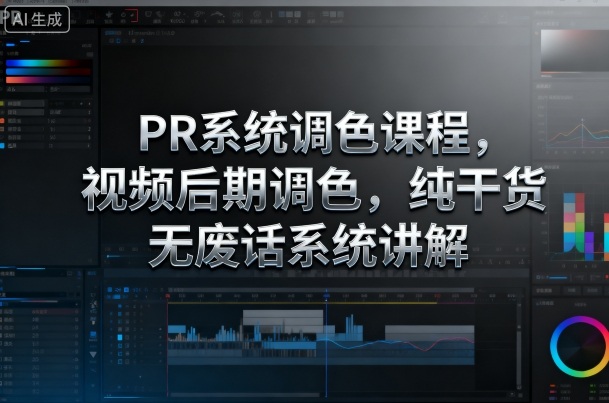 PR系统调色课程,视频后期调色,纯干货无废话系统讲解-K6源码网