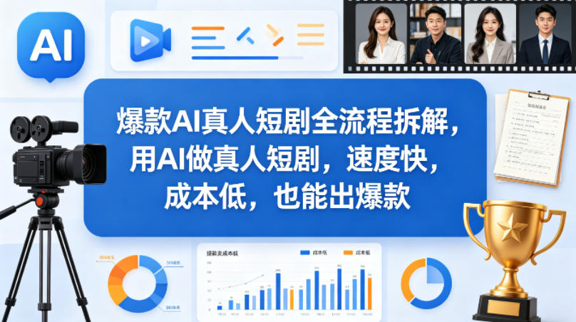 爆款AI真人短剧全流程拆解，用AI做真人短剧，速度快，成本低，也能出爆款-K6源码网