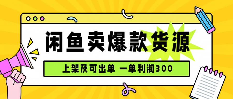 (15977期)闲鱼卖爆款货源,每天利润1000,上架即出单-K6源码网