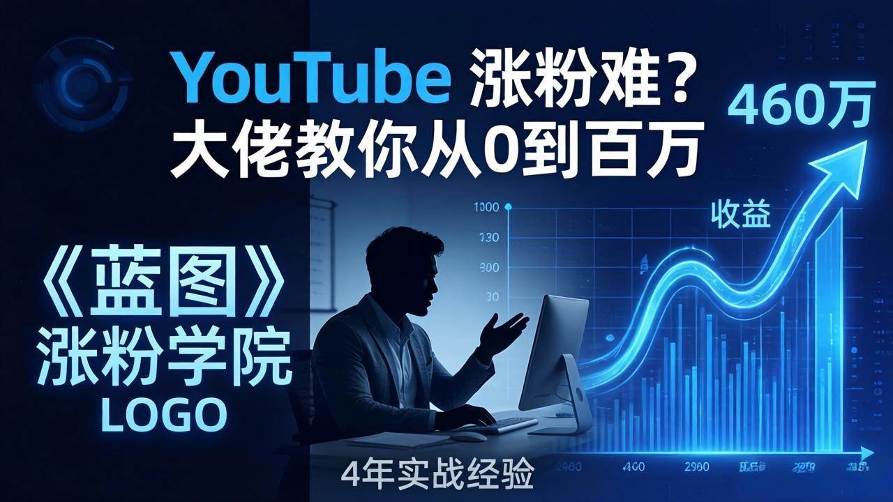 （17836期）YouTube 涨粉难？《蓝图涨粉学院》：4 年赚 460 万的大佬教策略，从0到百万有路径！-K6源码网