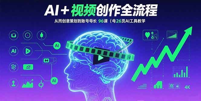 （15869期）AI+短视频创作全流程：从创意策划到账号增长，96节课(含26项AI工具教学)-K6源码网