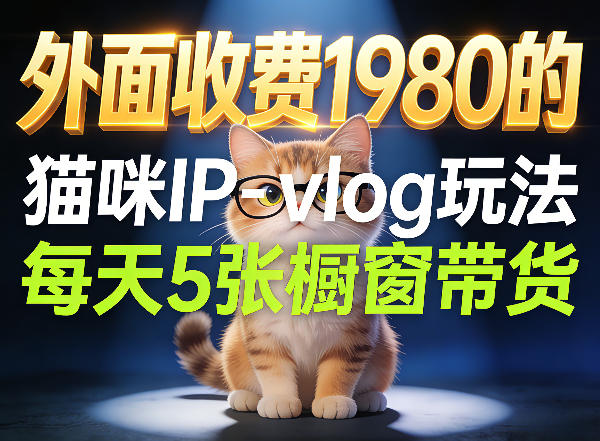 宠物赛道猫咪IP-vlog玩法，26条视频涨粉29W，每天5张橱窗带货拆解-K6源码网