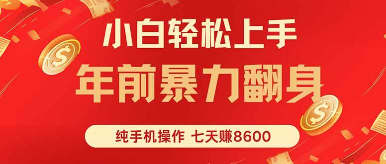 （16080期）七天狂赚8600，小白纯手机操作，日入1000+-K6源码网