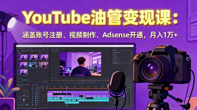 （15987期）2025YouTube油管变现课：涵盖账号注册、视频制作、Adsense开通，月入1万+-K6源码网