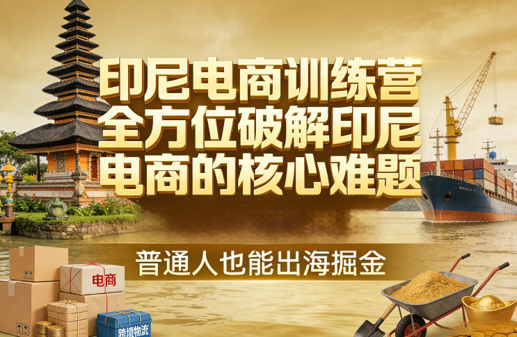 印尼电商训练营，全方位破解印尼电商的核心难题，普通人也能出海掘金-K6源码网