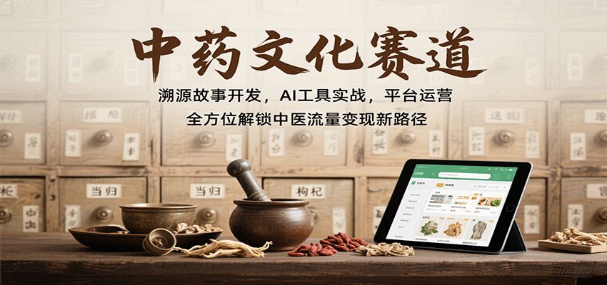 中药文化赛道:溯源故事开发,AI工具实战,平台运营,全方位解锁中医流量变现新路径-K6源码网