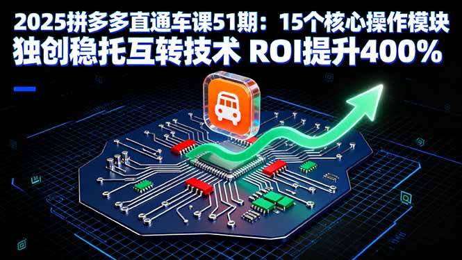 (16020期)2025拼多多直通车课51期:15个核心操作模块 独创稳托互转技术 ROI提升400%-K6源码网