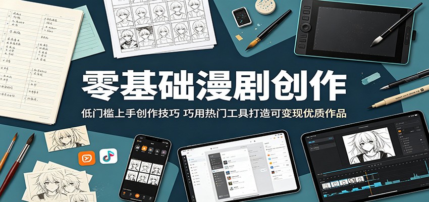 零基础漫剧创作:低门槛上手创作技巧,巧用热门工具打造可变现优质作品-K6源码网