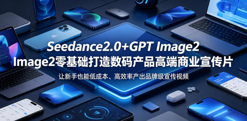 Seedance2.0+GPT Image2零基础打造数码产品高端商业宣传片，让新手也能低成本、高效率产出品牌级宣传视频-K6源码网