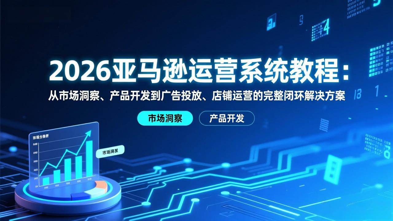 （17208期）2026亚马逊运营系统教程：从市场洞察、产品开发到广告投放、店铺运营的完整闭环解决方案-K6源码网